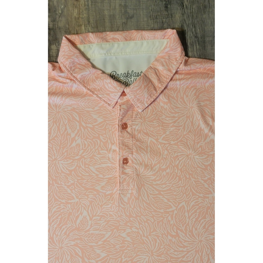 RSVLTS Breakfast‎ Balls Polo Shirt Men's 3XL Pink  Performance Golf Floral AOP